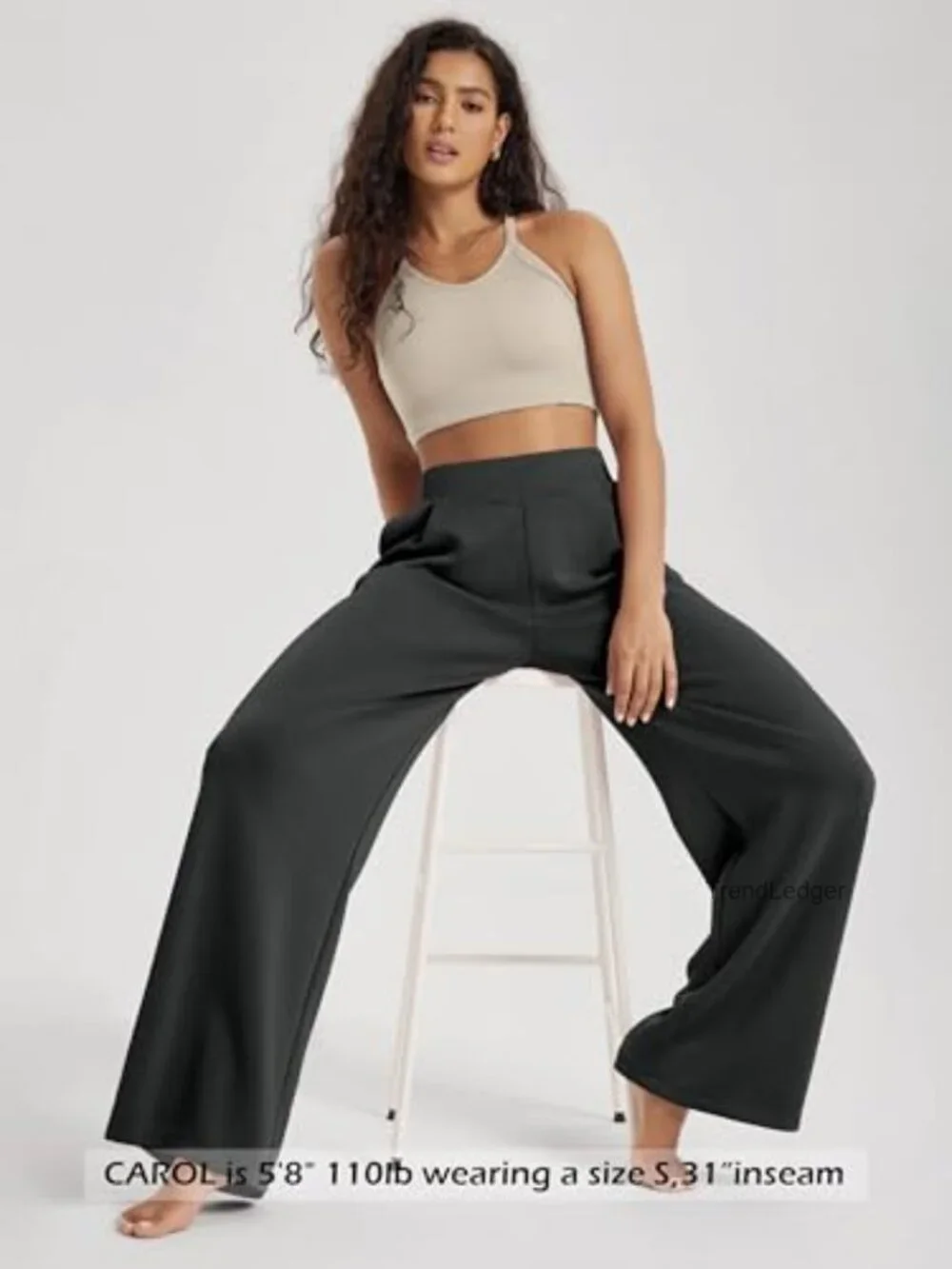 High Waist Wide Leg Pants with Pockets Modal Soft Loungewear - Picture 4 of 7